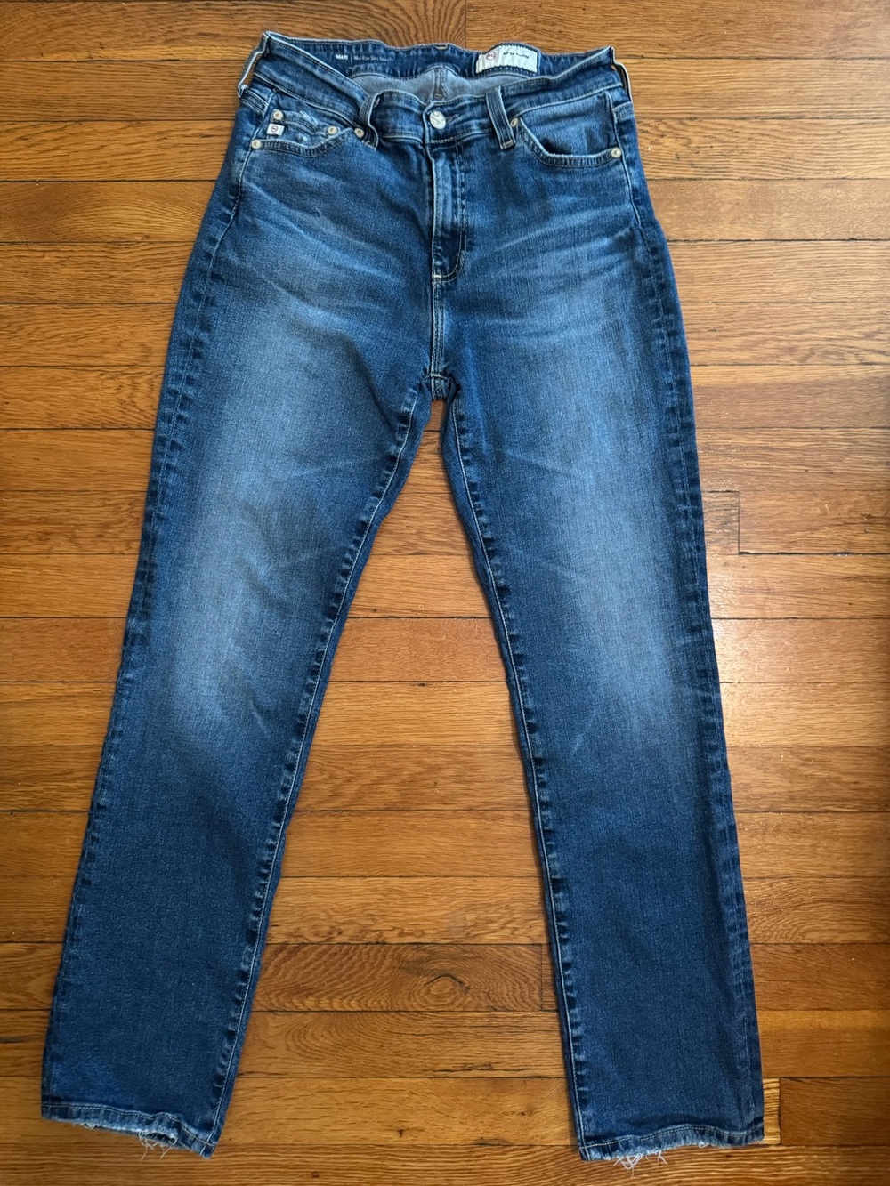 AG Women’s Mari Mid-Rise Slim Straight Jeans 28
